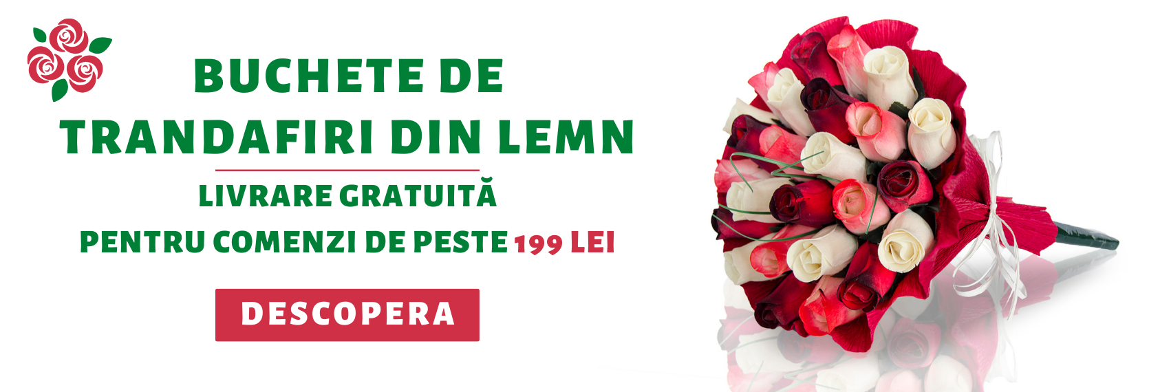 Buchete de trandafiri din lemn