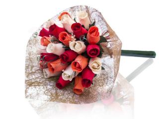 BUCHET DE TRANDAFIRI DIN LEMN "CHERRY"