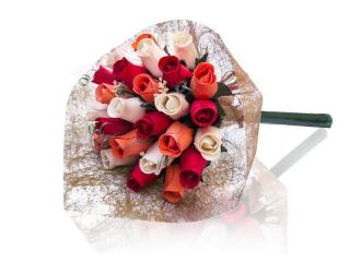 BUCHET DE TRANDAFIRI DIN LEMN "CHERRY"