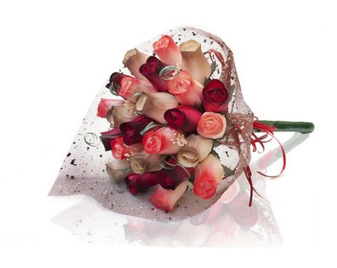 BUCHET DE TRANDAFIRI DIN LEMN "ELINOR"